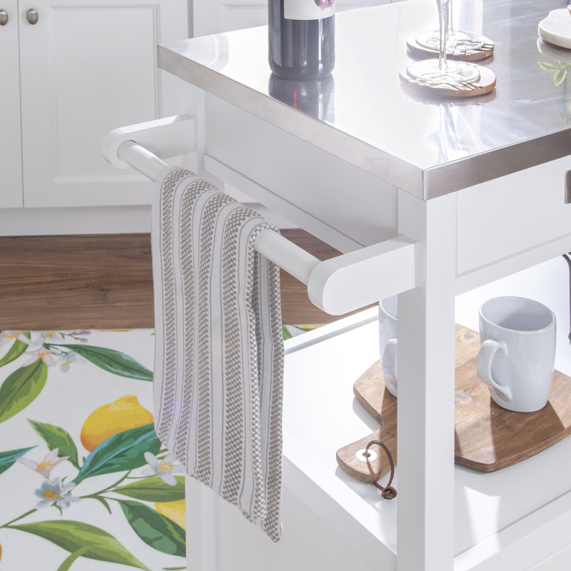 Amryis Kitchen Cart, White