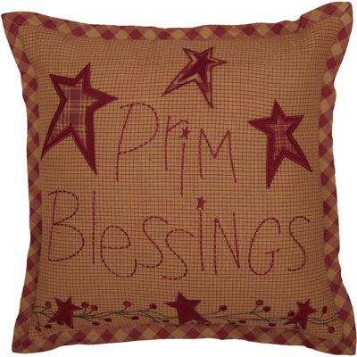 Ninepatch Star Cotton Text 12" Throw Pillow