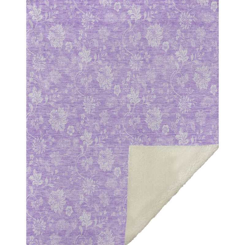 Jeté Sherpa ASB653 moderne lavable à la machine Addison, ASB681 Floral, Lilac