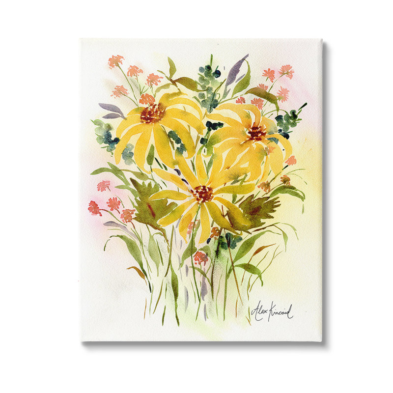 Abstrait marguerite, H 48 po x l 36 po