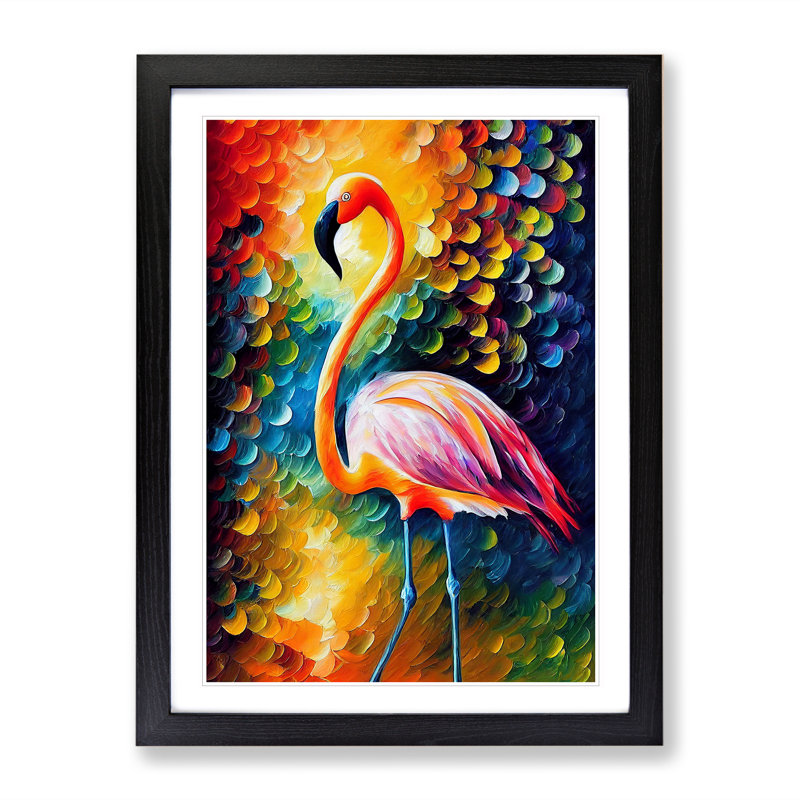 Flamingo Portrait No.1 - Framed Print, Black, 46cm H x 34cm W x 2cm D