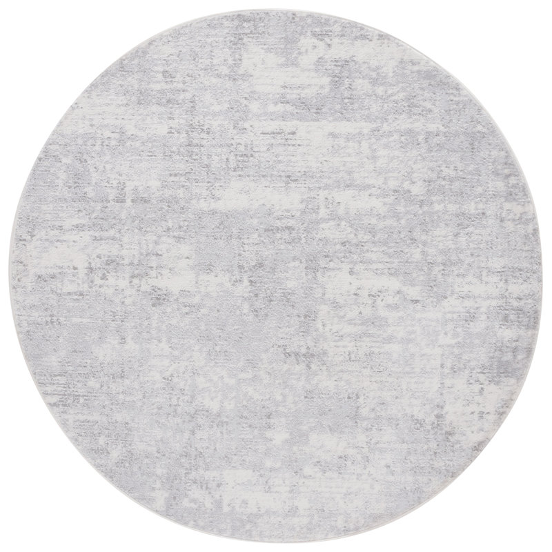 Tapis abstrait Grandview 700 Performance, Rond 6 pi 7 po, Light Grey/Ivory