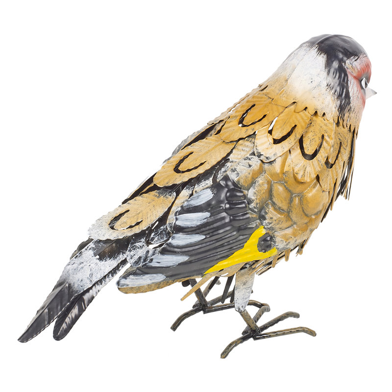 Harlsden Bird Metal Garden Statue, Red