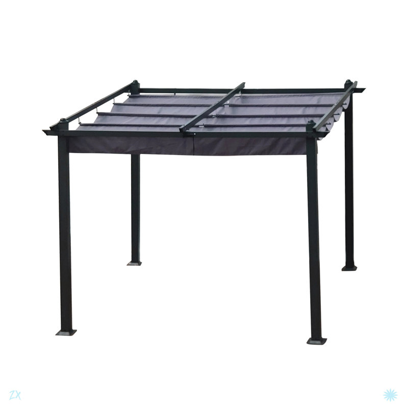 Pergola escamotable d'extérieur avec auvent pour parasol