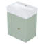 Meuble-lavabo de 20 pouces avec lavabo en céramique, armoire de rangement en panneau de fibres à densité moyenne avec tiroir, tablette latérale et poignée dorée - meuble-lavabo moderne pour les petites salles de bain-130839067