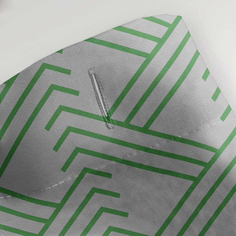 Rideau de douche simple Classic Zig Zag, Gris / Vert