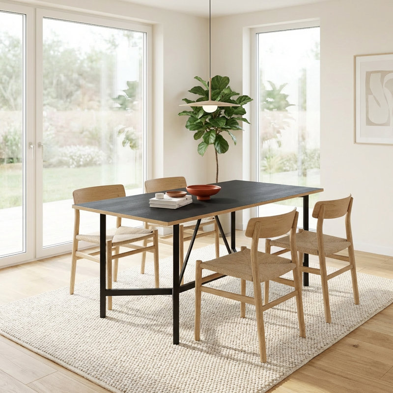 Alvieri Dining Table, Black Wood