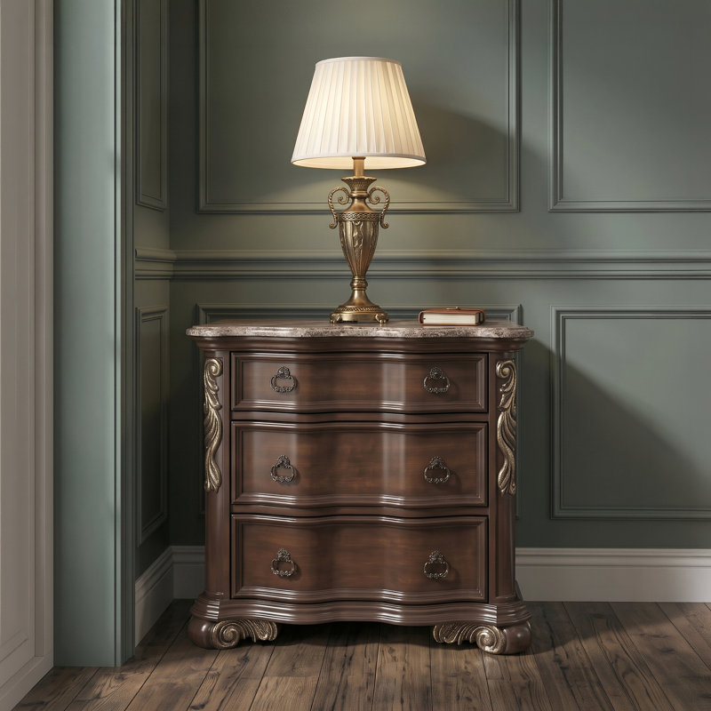 Faxon Nightstand in Dark Walnut, Brown