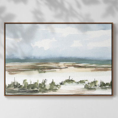 «Coastal Wetlands Watercolor II», toile encadrée de qualité supérieure - prête à être accrochée