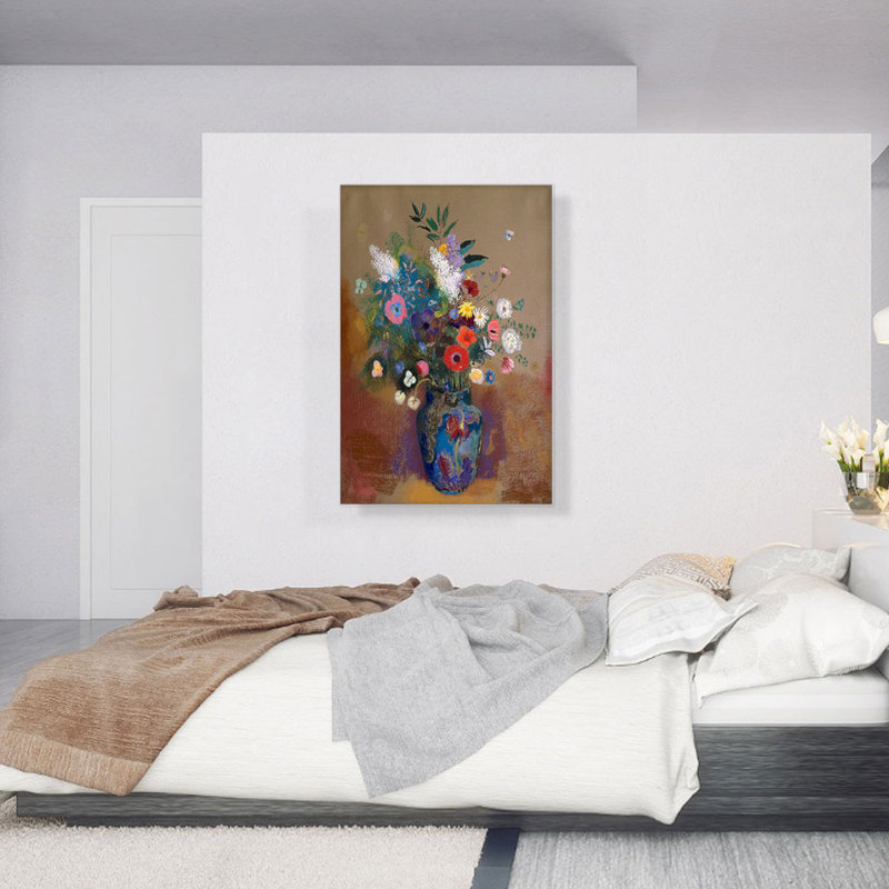 «Bouquet of Flowers 1905» par Odilon Redon, reproduction d'art sur toile tendue, H 40 po x l 26 po x P 1,5 po