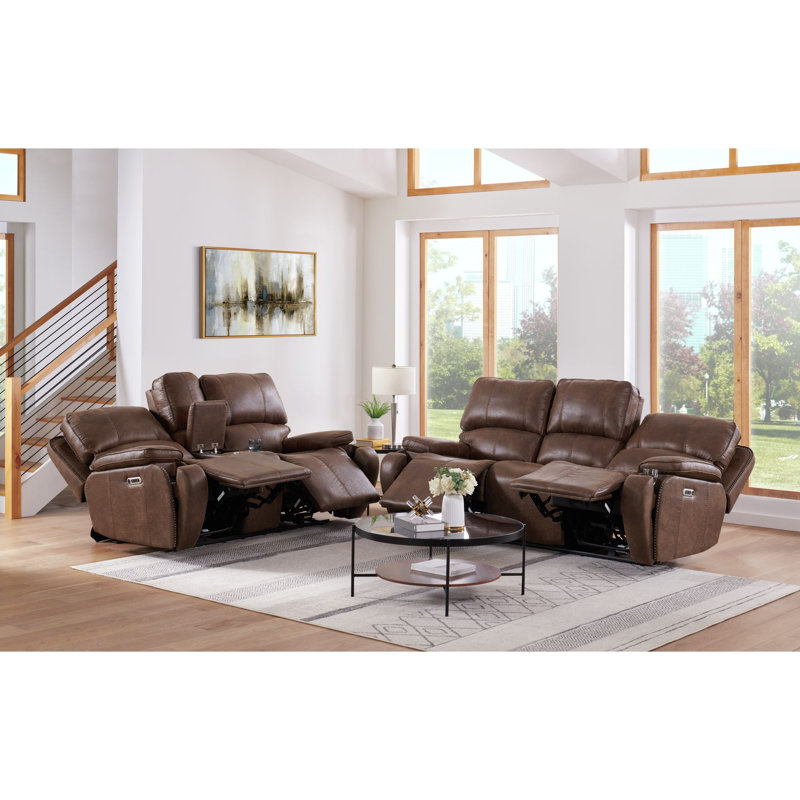 Causeuse inclinable 80 po Murdocca, Polyester à 100 % de couleur brune