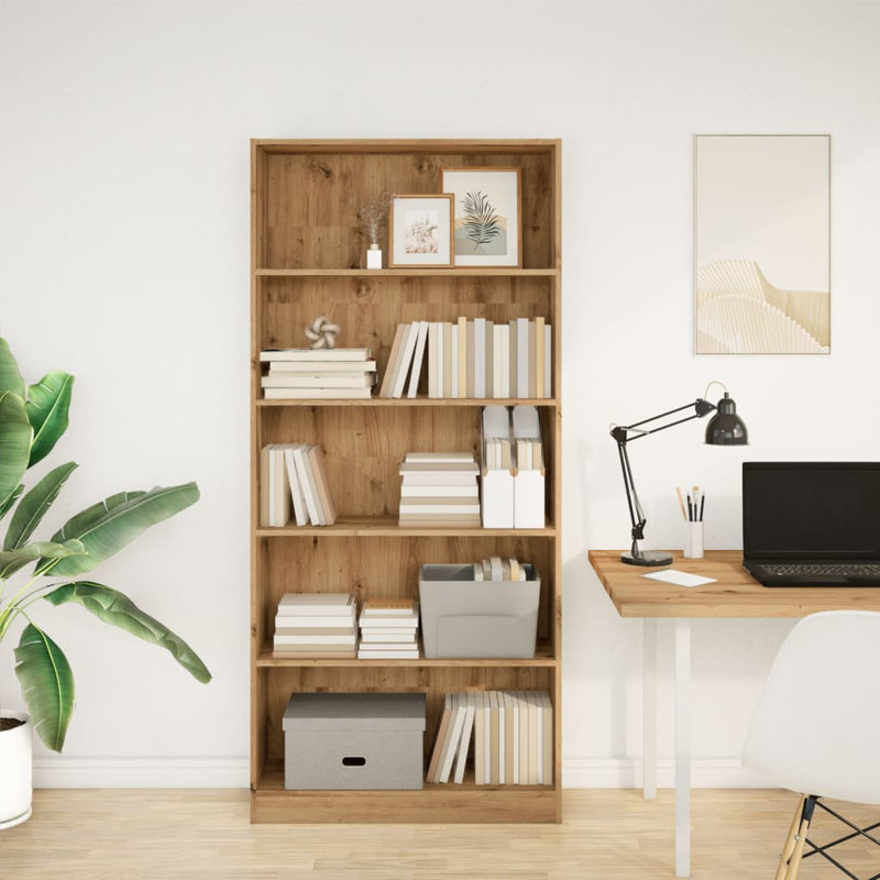 vidaXL Bookshelf Storage Shelf Wall Bookcase Standing Shelves Engineered Wood, Artisan Oak