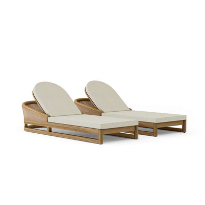 Catania Outdoor Wood Chaise Lounge , Sunbrella Cushion Included