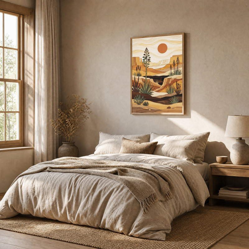 Tableau sur toile représentant un paysage de canyon désertique en bois superposé, H 36 po x l 24 po