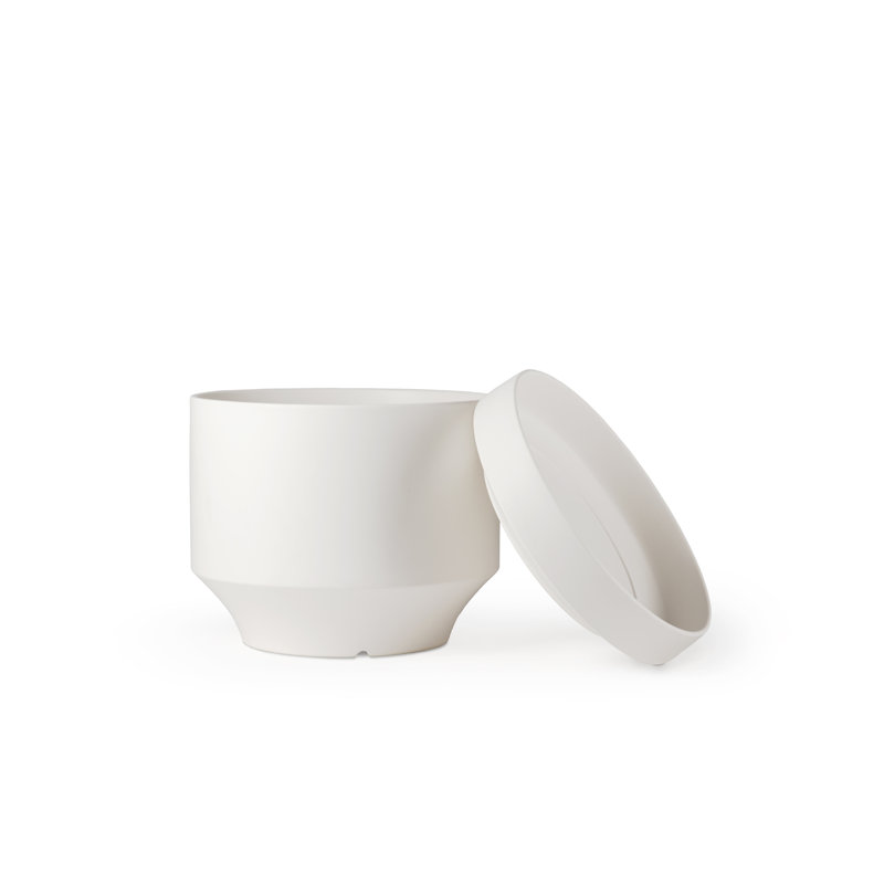 Pot à fleurs en céramique Byer, Blanc, H 7,5 po x l 8,75 x P 8,75