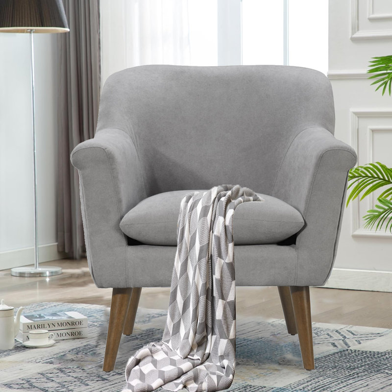 Fauteuil de 32 po Klinton, Mélange de polyester gris clair