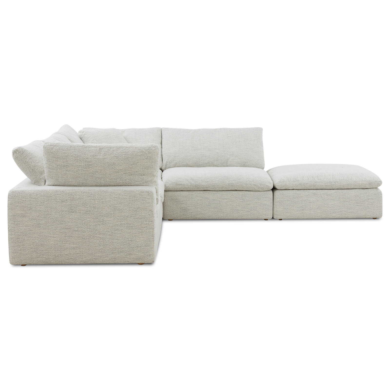 Tila 5 - Piece Performance Fabric Modular Sectional, Light Gray Livesmart®