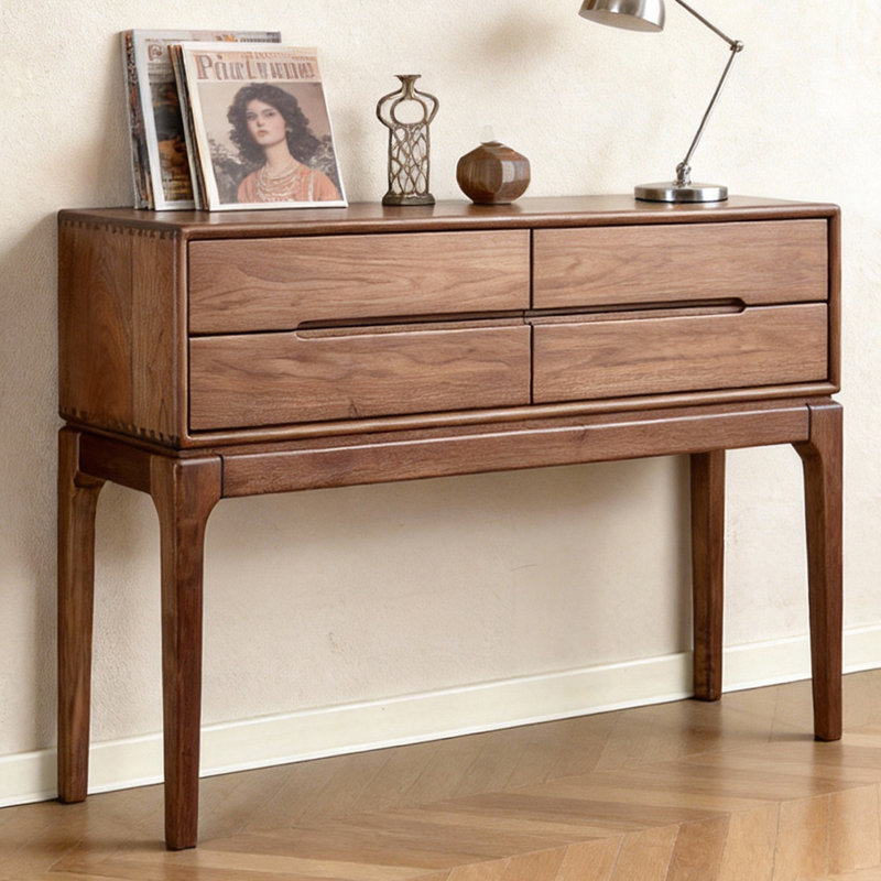 Console de style champêtre chinois, H 35,4 po x l 47,2 po x P 13,8 po