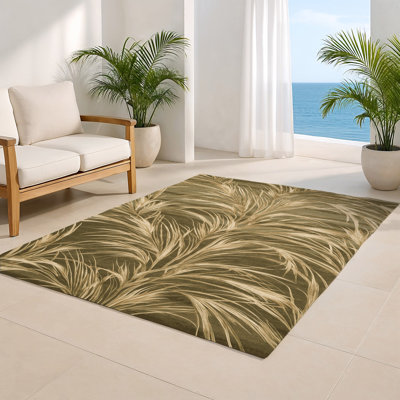 Botanical Brown Indoor and Outdoor Area Rug