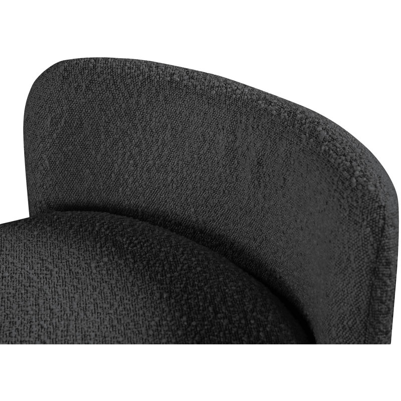 Peyton Boucle Fabric Bench, Black Boucle Fabric