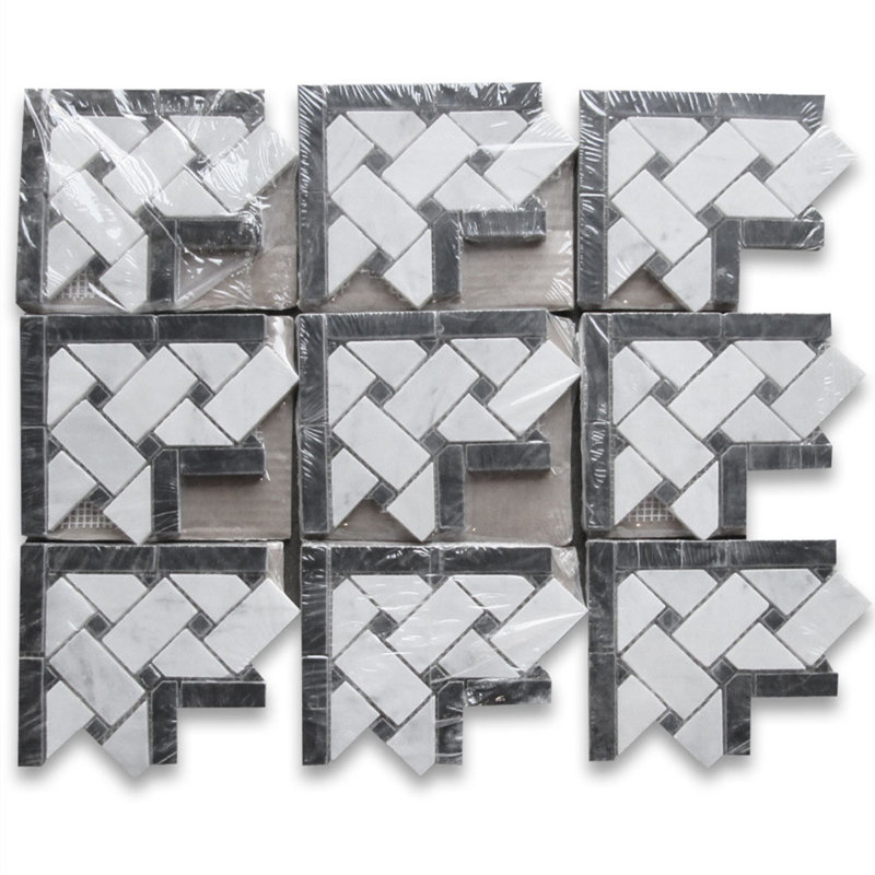 5" x 6" Marble Basketweave Mosaic Wall & Floor Tile