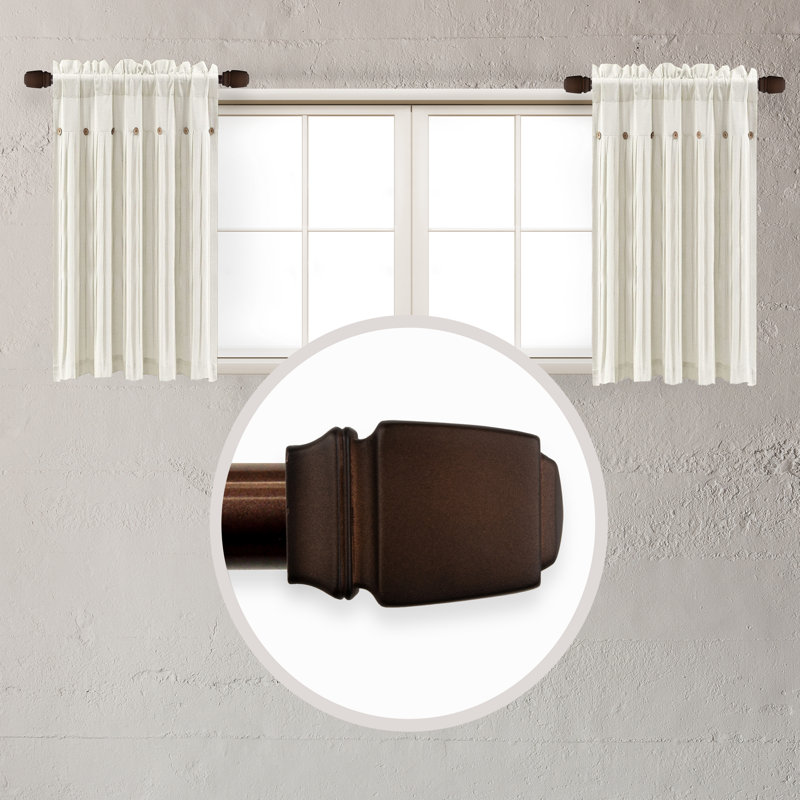 Tringle à rideaux simple réglable 12 "à 20" Damany, Cacao