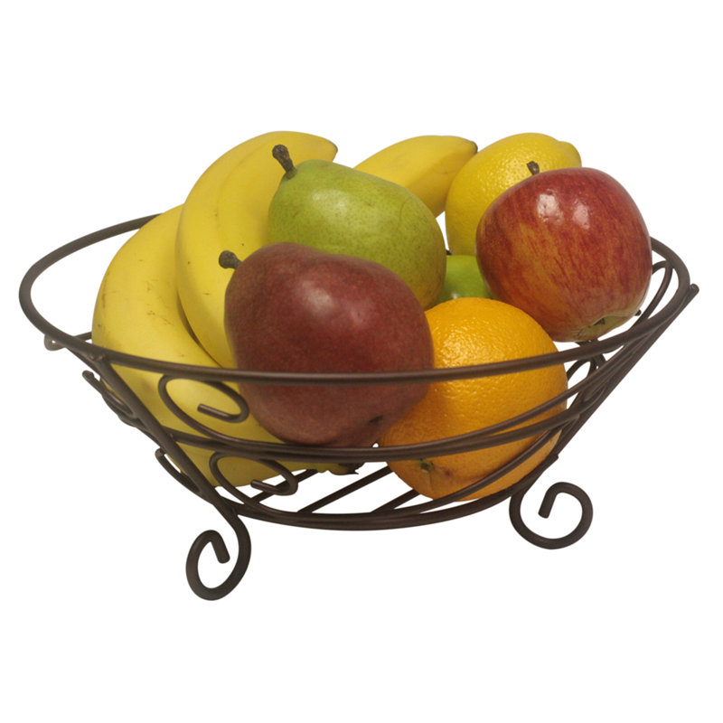Panier à fruits en acier, collection Scroll, Bronze