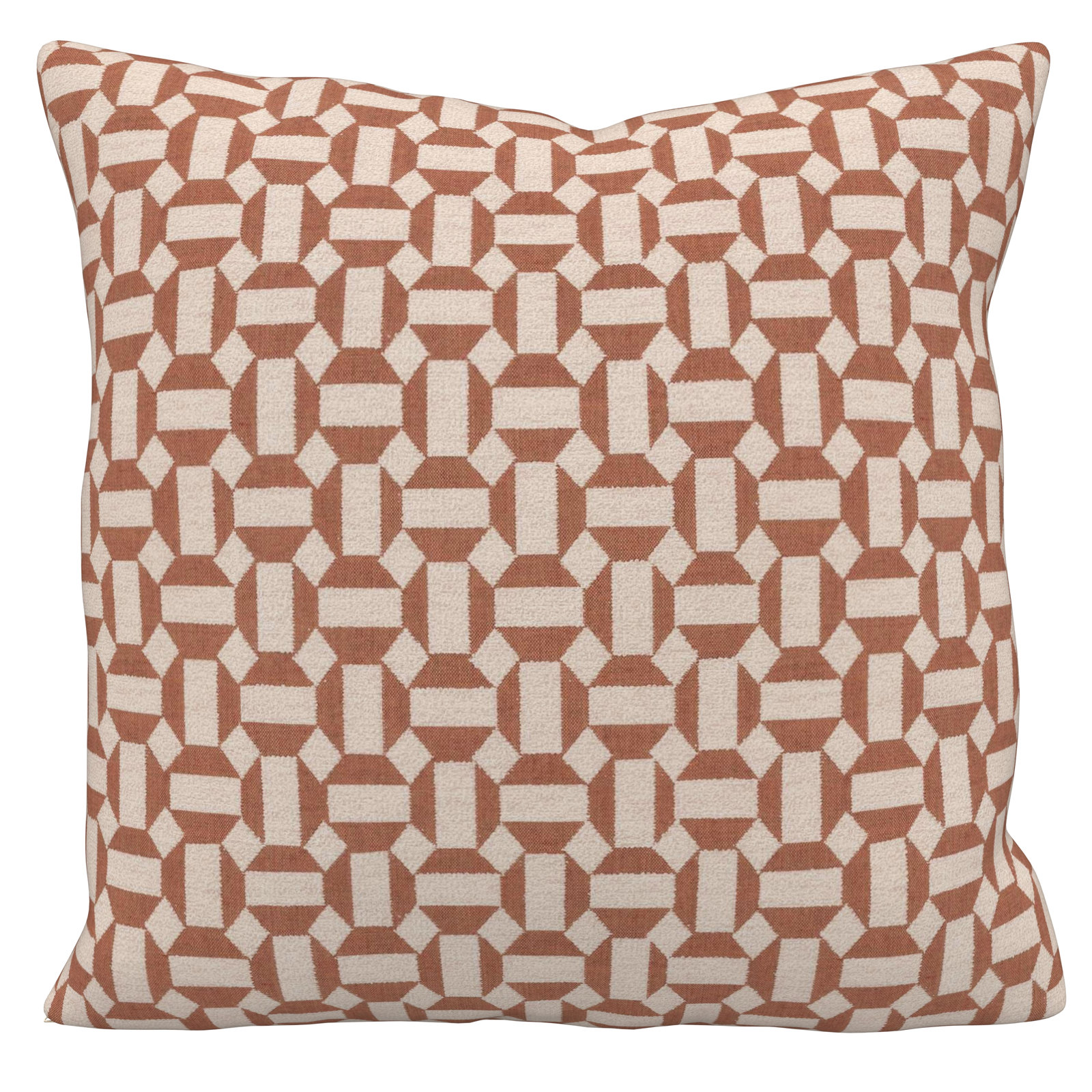 Kacy Sunbrella® Throw Pillow, Assemble Clay, 24 x 24 x 3