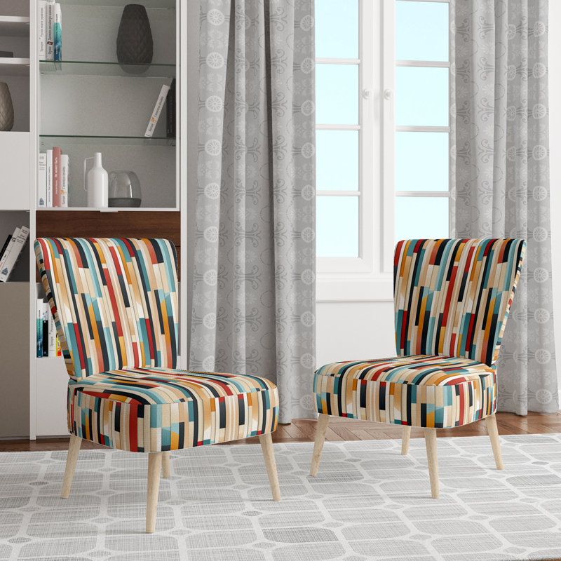 Chaise d'appoint rembourrée moderne et contemporaine Modern Bold Stripes