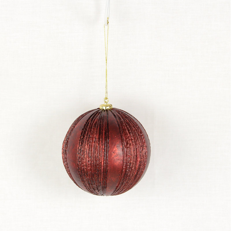 Boule d'ornement de Noël en métal nervuré, Bourgogne
