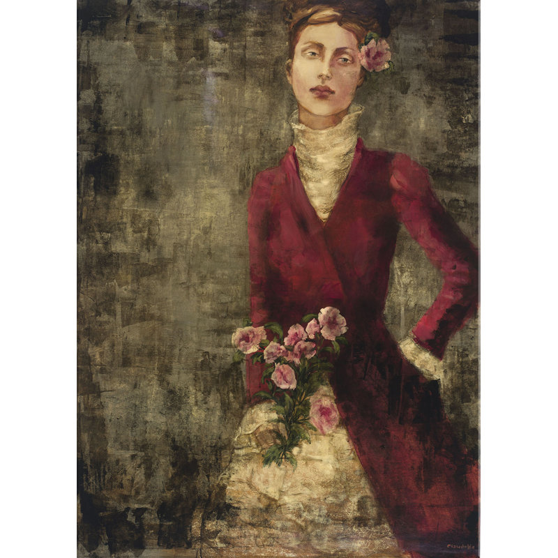 Lady In Red Print