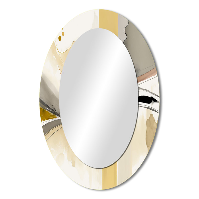 Miroir mural moderne jaune Touched By Mustard, 36 po x 24 po