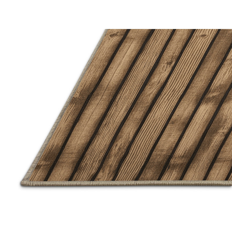 Washable Split Rail Fence Farm Area Rug, Rectangle 6' x 9'