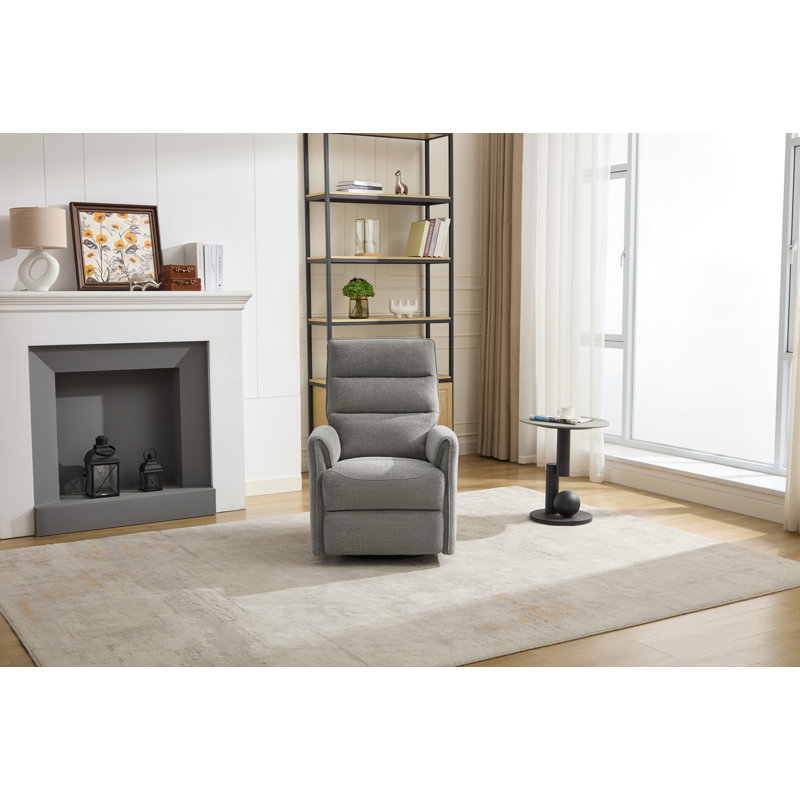 73cm Wide Chenille Glider Standard Recliner, Light Grey