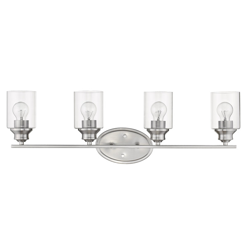Éclairage pour meuble-lavabo 4 lumières Holbrook, Nickel satiné