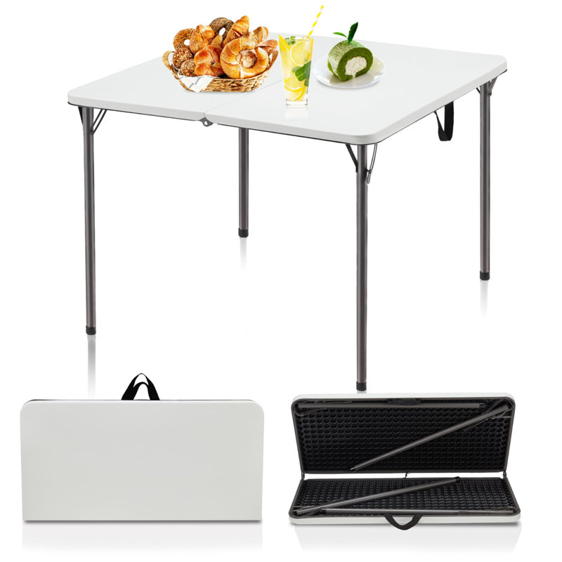 34" Folding Table, Portable Square Folding Card Table