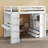  Angret Loft Bed With Large Shelves, Writing Desk And LED Light-1984015340-1984015342