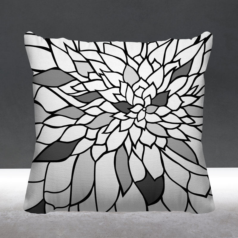 Coussin Romi, 19 po x 19 po, Noir