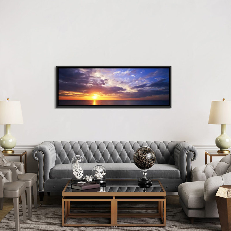 Coucher de soleil, île des Caraïbes, île de Grand Cayman par Panoramic Images - Giclée sur toile tendue avec châssis