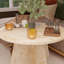  Table basse ronde de style travertin, table d'appoint moderne en faux pierre et table de bout pour le salon - 35,4 po-691709626