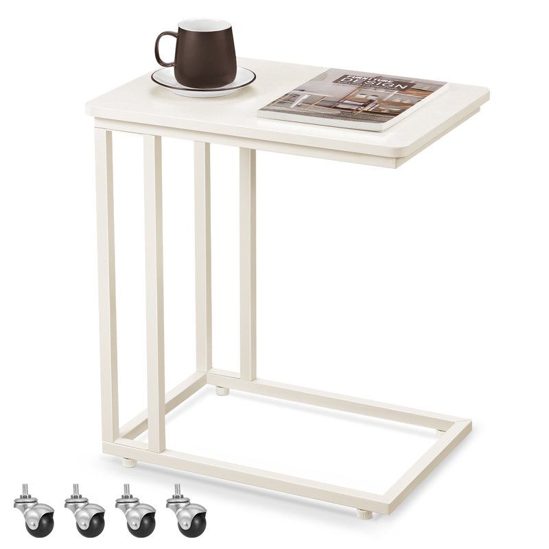 Adamo C Table End Table, Cream White