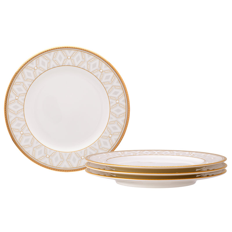 Ensemble de 4 assiettes à pain et beurre / apéritif Noritake Noble Pearl, 6 1/2 po