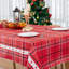 Nappe rectangulaire rouge à carreaux en vinyle avec envers en flanelle, 152 x 213 cm