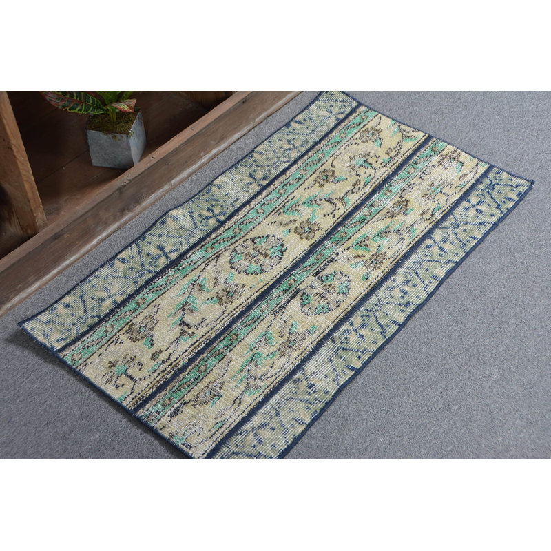 1.8x3.2 ft Small Rugs, Handwoven Rugs, Blue Neutral Rug, Vintage Rug, Turkish Rug, Flatweave Rug