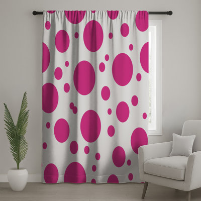 Polka Dots Window Curtains, Pattern Sheer & Blockout Curtains - 1 Panel
