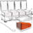4-Cell Clear Seasoning Rack Spice Box, Storage Container Condiment Jars Acrylic Seasoning Box With Cover And Spoon (Enhanced Version Clear)