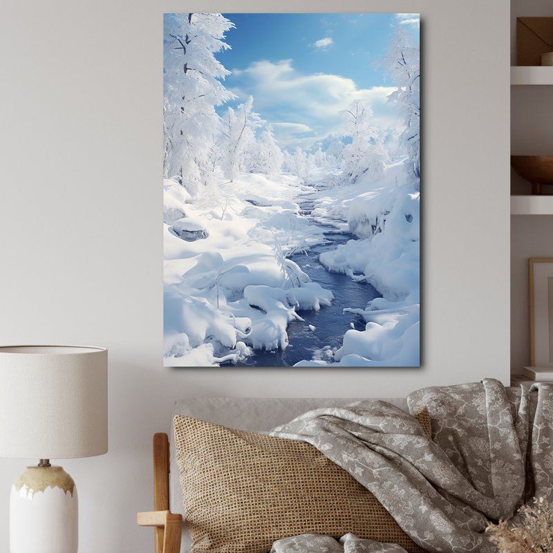 Snow River Wonderland I - impression, H 40 po x l 30 po x P 1,5 po, Toile tendue
