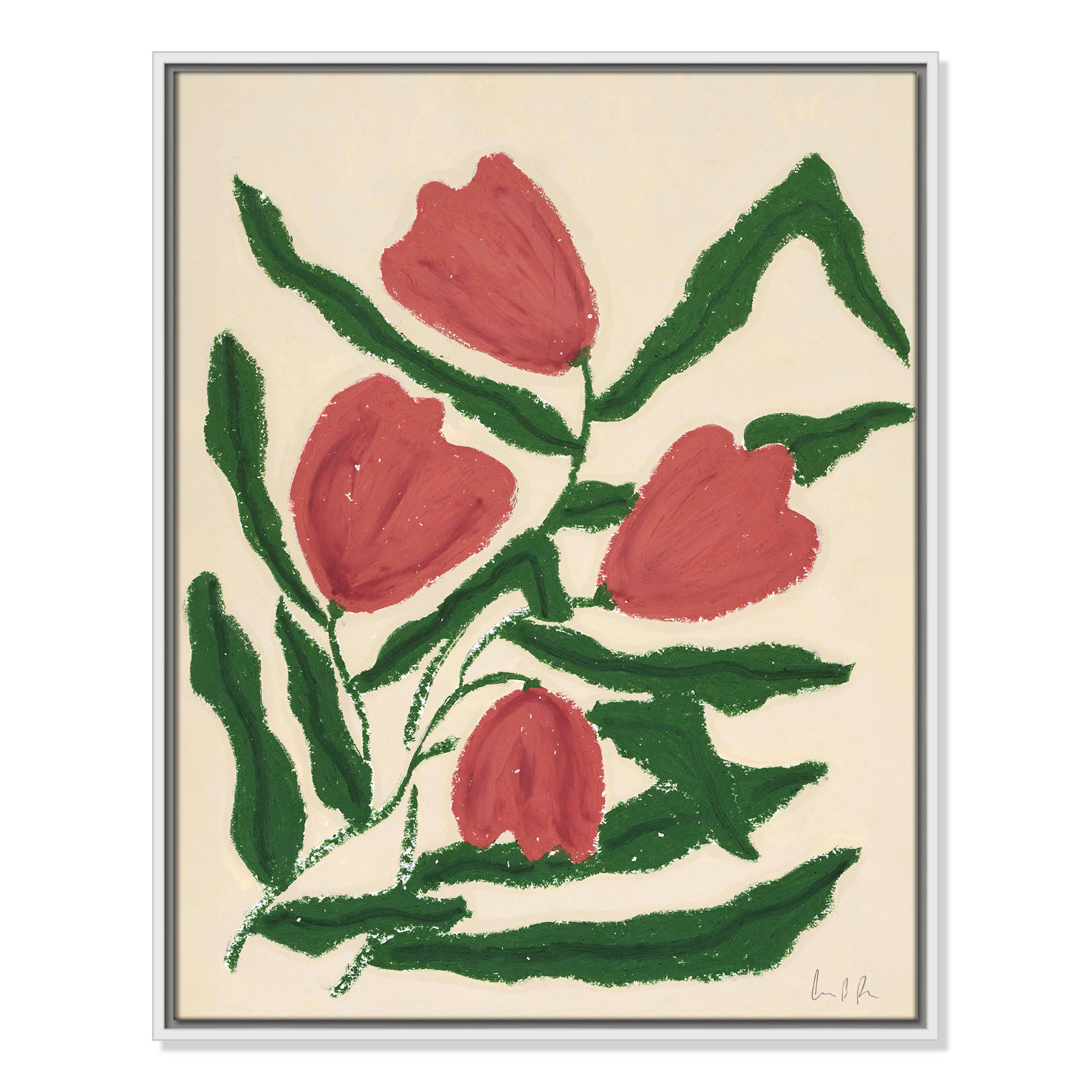Red Tulips  Print by Camilla Bergqvist, 29.5" H x 23.5" W, White