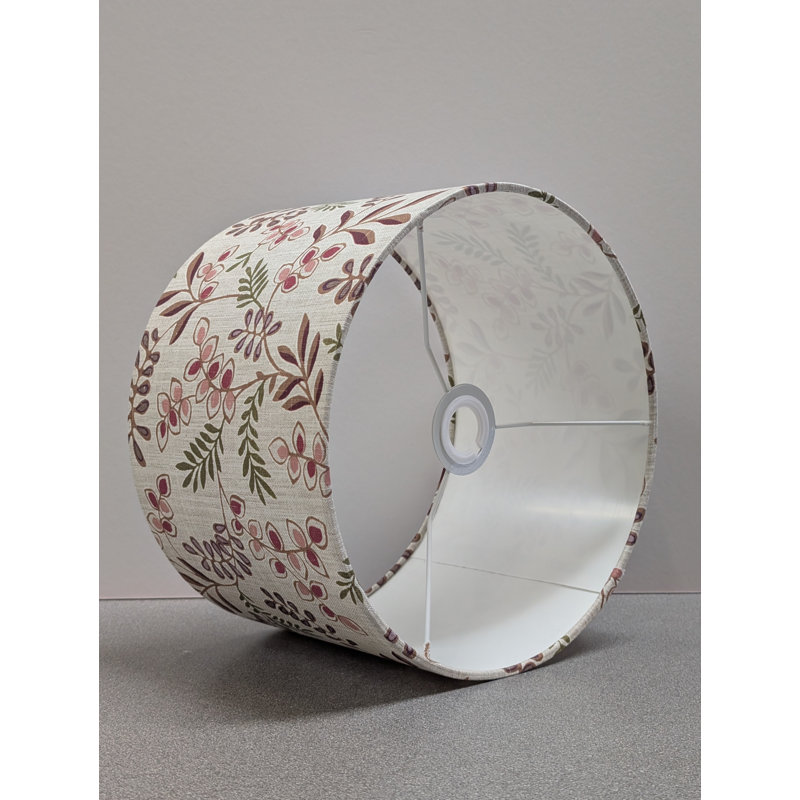 Drum Cotton Lamp Shade ( Screw On ) in Green and Orange, 20.3cm H x 30.5cm W x 30.5cm D