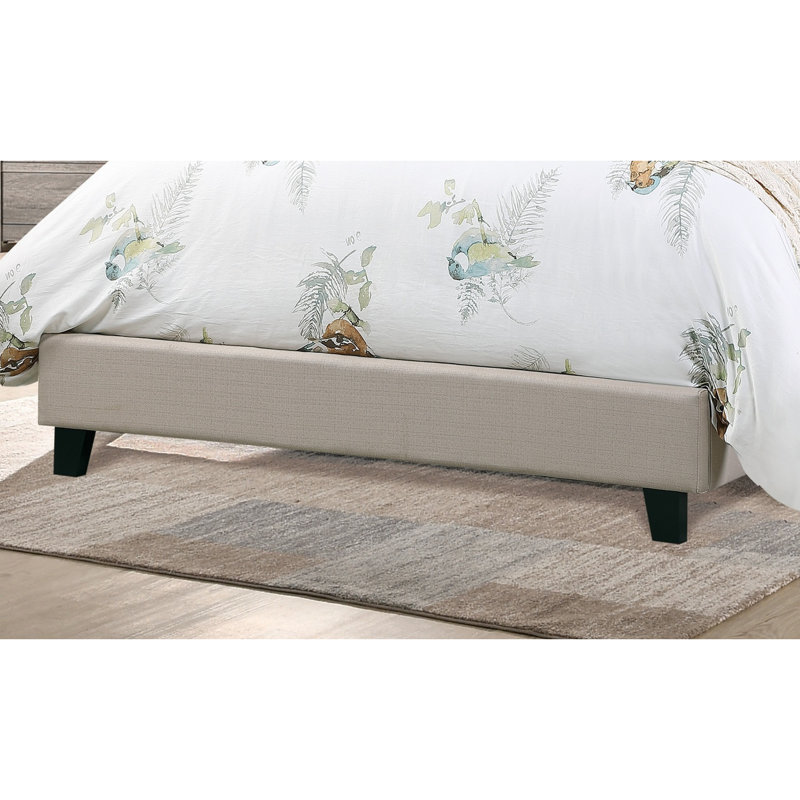 Lit tapissier brun en polyfibre, taille double avec panneau de particules en bois massif et tête de lit réglable